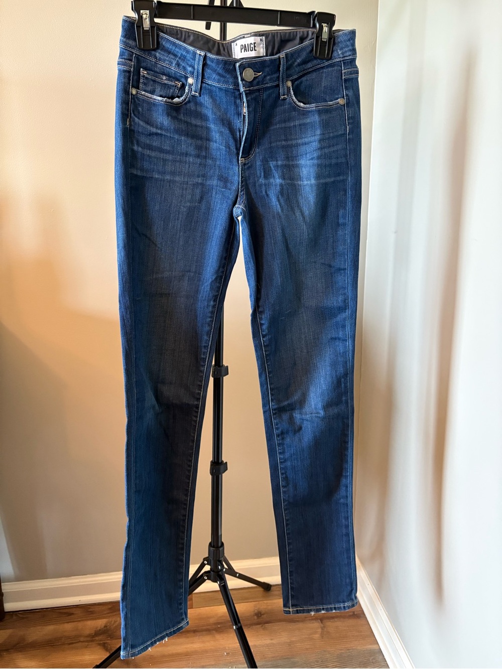 Paige Size 28 Skyline Skinny Dark Blue Straight-Leg Jeans